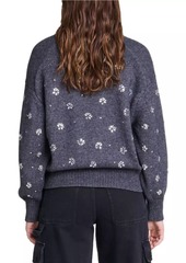 Maje Knitted Jumper with Rhinestones