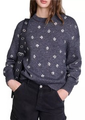 Maje Knitted Jumper with Rhinestones