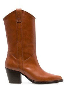Maje 75mm leather cowboy boots