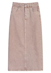 Maje Long Denim Skirt