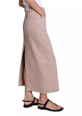 Maje Long Denim Skirt