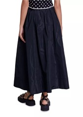 Maje Long Skirt with Contrast Waistband