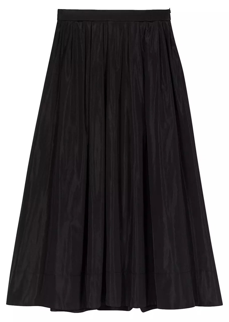 Maje Long Skirt with Contrast Waistband