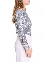 Maje Long-Sleeved Sequinned Top