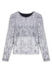 Maje Long-Sleeved Sequinned Top