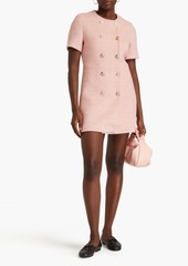 Maje - Button-embellished tweed mini dress - Pink - FR 40