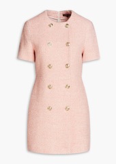 Maje - Button-embellished tweed mini dress - Pink - FR 40