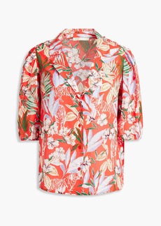 Maje - Floral-print woven shirt - Orange - 2