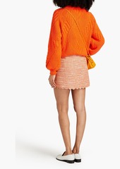 Maje - Cotton-blend bouclé-tweed mini skirt - Orange - FR 38