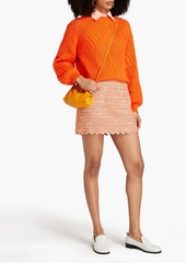 Maje - Cotton-blend bouclé-tweed mini skirt - Orange - FR 38