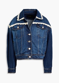 Maje - Crochet-trimmed denim jacket - Blue - FR 38