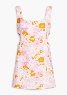 Maje - Cutout floral-print cotton mini dress - Pink - FR 36