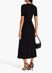 Maje - Cutout ribbed-knit midi dress - Black - FR 38