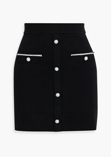 Maje - Embellished cotton mini skirt - Black - FR 40