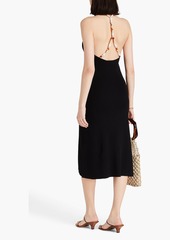 Maje - Embellished ribbed-knit midi dress - Black - FR 40