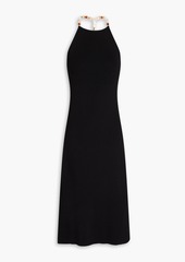 Maje - Embellished ribbed-knit midi dress - Black - FR 40