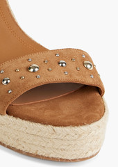 Maje - Studded suede espadrille wedge sandals - Brown - EU 36