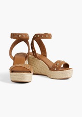 Maje - Studded suede espadrille wedge sandals - Brown - EU 36