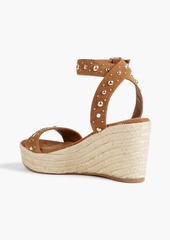 Maje - Studded suede espadrille wedge sandals - Brown - EU 40