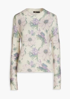 Maje - Floral-print knitted sweater - Purple - 2