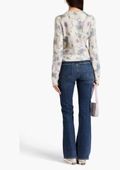 Maje - Floral-print knitted sweater - Purple - 1