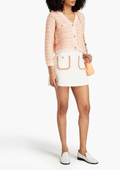 Maje - Fringed cotton-blend tweed mini skirt - White - FR 38