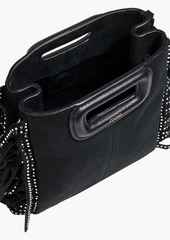 Maje - Fringed crystal-embellished suede cross-body bag - Black - OneSize