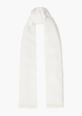 Maje - Fringed metallic gauze scarf - White - OneSize