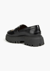 Maje - Fringed studded leather platform loafers - Black - EU 40