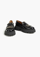 Maje - Fringed studded leather platform loafers - Black - EU 40