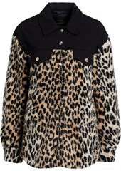 Maje - Gabardine-paneled leopard-print faux shearling jacket - Animal print - 2