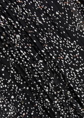 Maje - Gathered printed fil coupé silk-blend mini dress - Black - FR 34