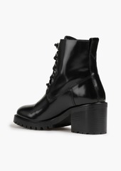 Maje - Glossed-leather combat boots - Black - EU 41