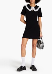 Maje - Guipure lace-trimmed cotton mini dress - Black - FR 40