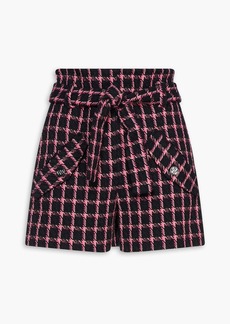 Maje - Houndstooth tweed shorts - Gray - FR 36