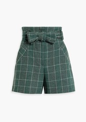 Maje - Checked woven shorts - Green - FR 38