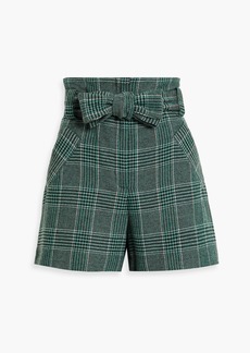 Maje - Checked woven shorts - Green - FR 36
