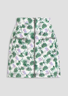 Maje - Floral-print crepe mini skirt - White - FR 34