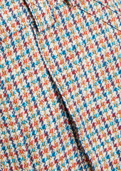 Maje - Layered houndstooth cotton-blend tweed shorts - Blue - FR 42