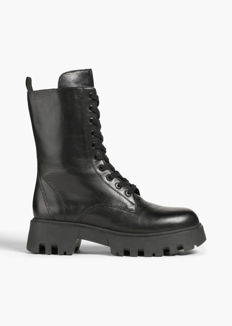 Maje - Leather combat boots - Black - EU 40