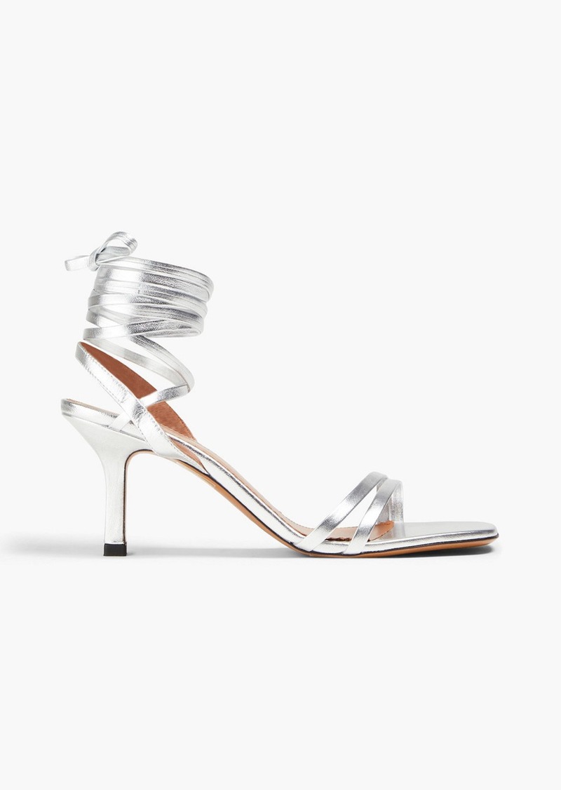 Maje - Metallic leather sandals - Metallic - EU 40