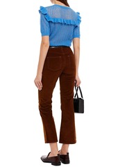 Maje - Cropped stretch cotton and modal-blend corduroy kick-flare pants - Brown - FR 34