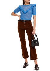 Maje - Cropped stretch cotton and modal-blend corduroy kick-flare pants - Brown - FR 34