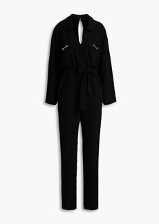 Maje - Belted crepe jumpsuit - Black - FR 36