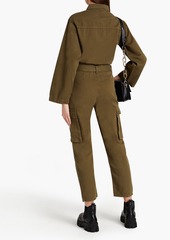 Maje - Cropped cotton-gabardine jumpsuit - Green - FR 36