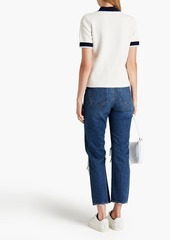 Maje - Distressed high-rise straight-leg jeans - Blue - FR 34