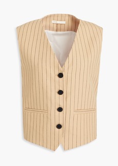 Maje - Pinstriped cotton and linen-blend vest - Neutral - FR 40