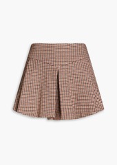 Maje - Pleated Prince of Wales checked tweed shorts - Brown - FR 38