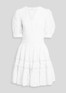 Maje - Broderie anglaise cotton mini dress - White - FR 40