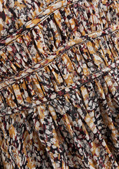 Maje - Gathered printed metallic fil coupé dress - Multicolor - FR 34
